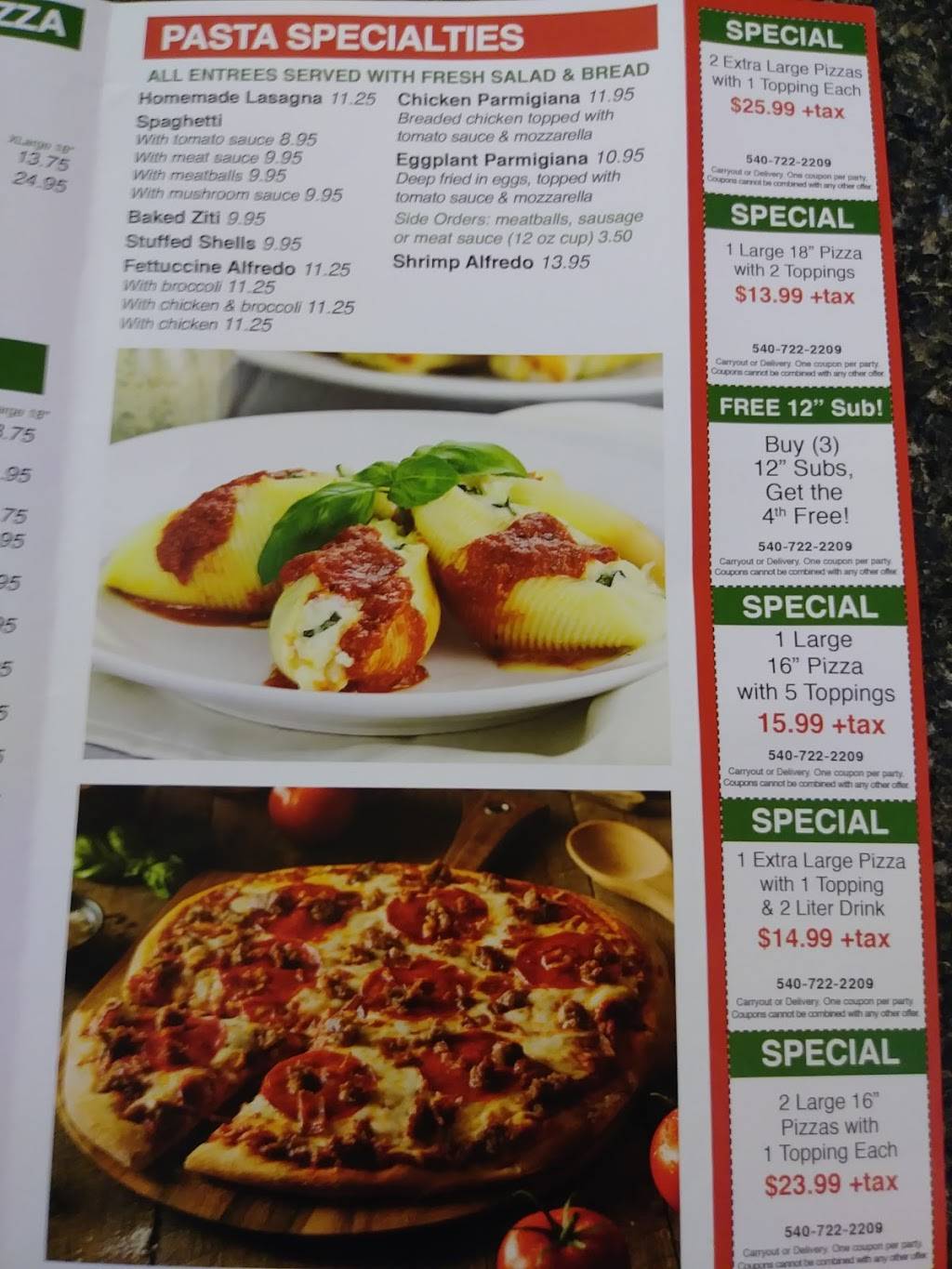 Kings New York Pizza | restaurant | 2206 Wilson Blvd, Winchester, VA 22601, USA | 5407222209 OR +1 540-722-2209