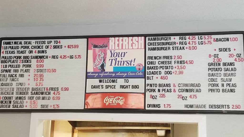 Daves Spiced Right Bbq | restaurant | 12914 TN-58, Georgetown, TN 37336, USA | 4239619079 OR +1 423-961-9079