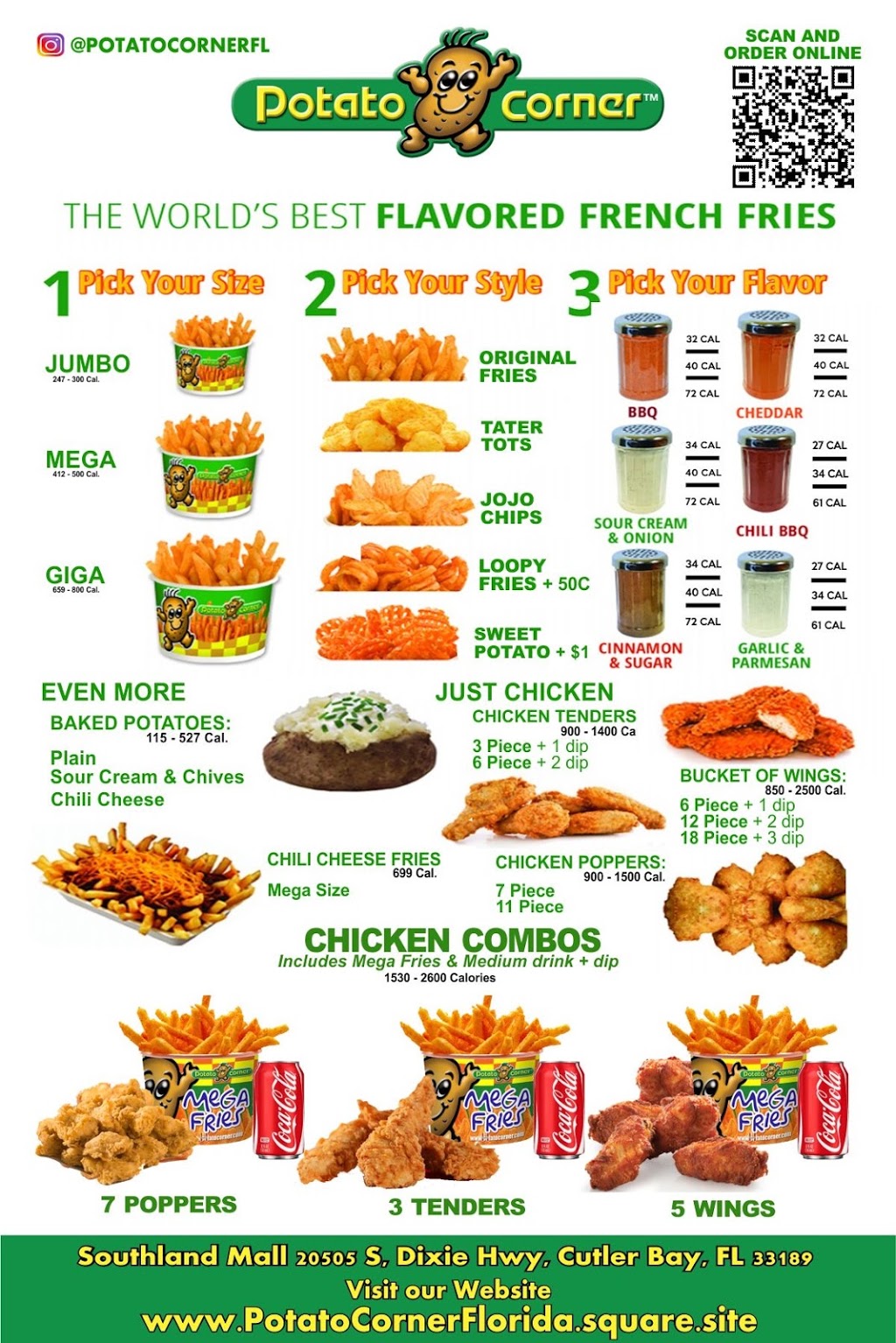 Potato Corner | restaurant | 20505 S Dixie Hwy K3008, Cutler Bay, FL 33189, USA | 7864387120 OR +1 786-438-7120