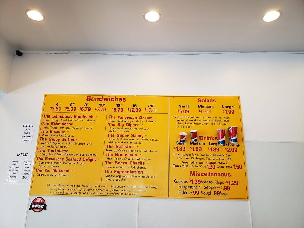 Sensuous Sandwich | restaurant | 1680 S State St #104, Orem, UT 84097, USA | 8012259475 OR +1 801-225-9475