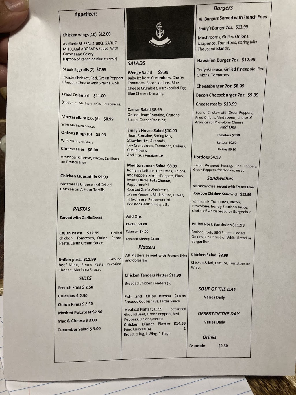 Emilys Grill Kitchen | restaurant | 1721 Race St, Cambridge, MD 21613, USA | 4109013166 OR +1 410-901-3166