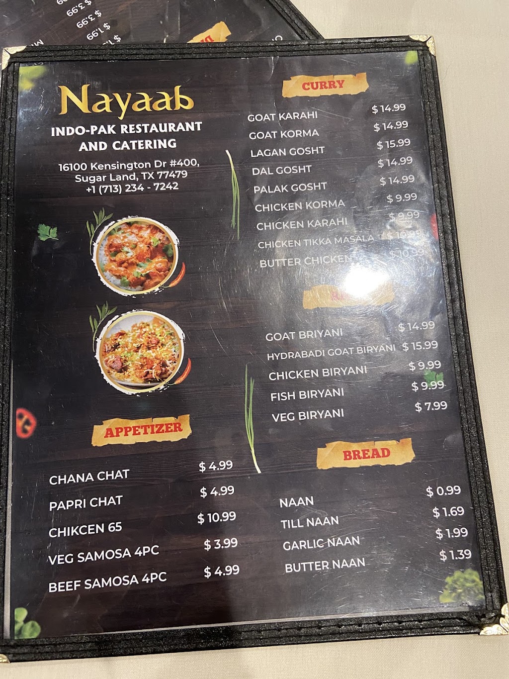 Nayaab Indo-Pak Restaurant | restaurant | 16100 Kensington Dr #400, Sugar Land, TX 77479, USA | 7132347242 OR +1 713-234-7242