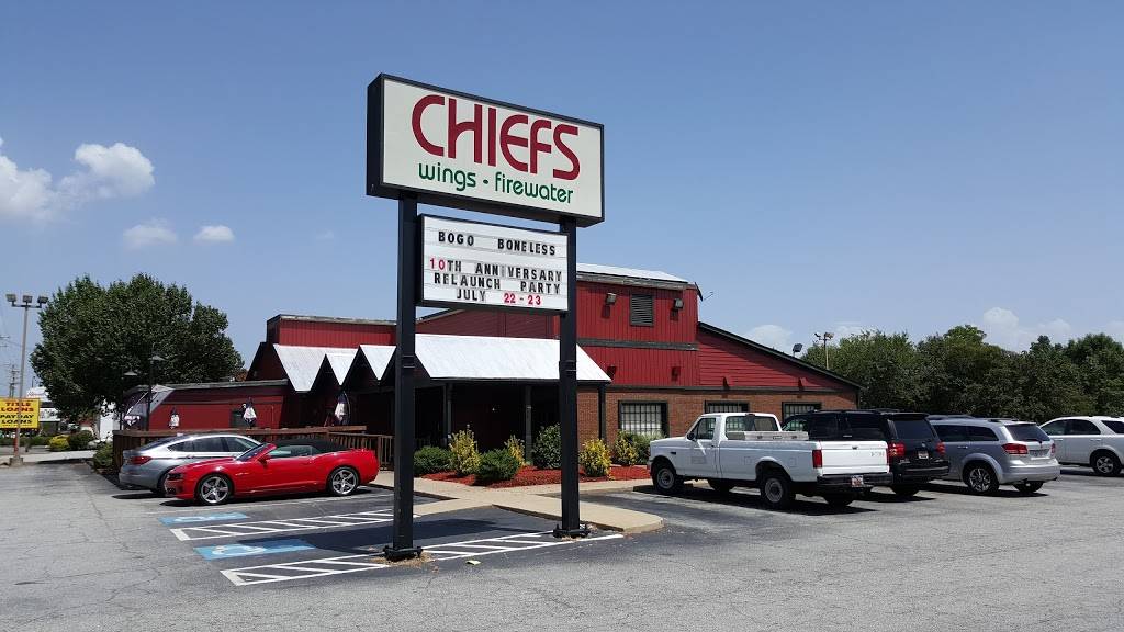 Chiefs Wings & Firewater of Spartanburg | restaurant | 1519 John B White Sr Blvd, Spartanburg, SC 29301, USA | 8645740371 OR +1 864-574-0371