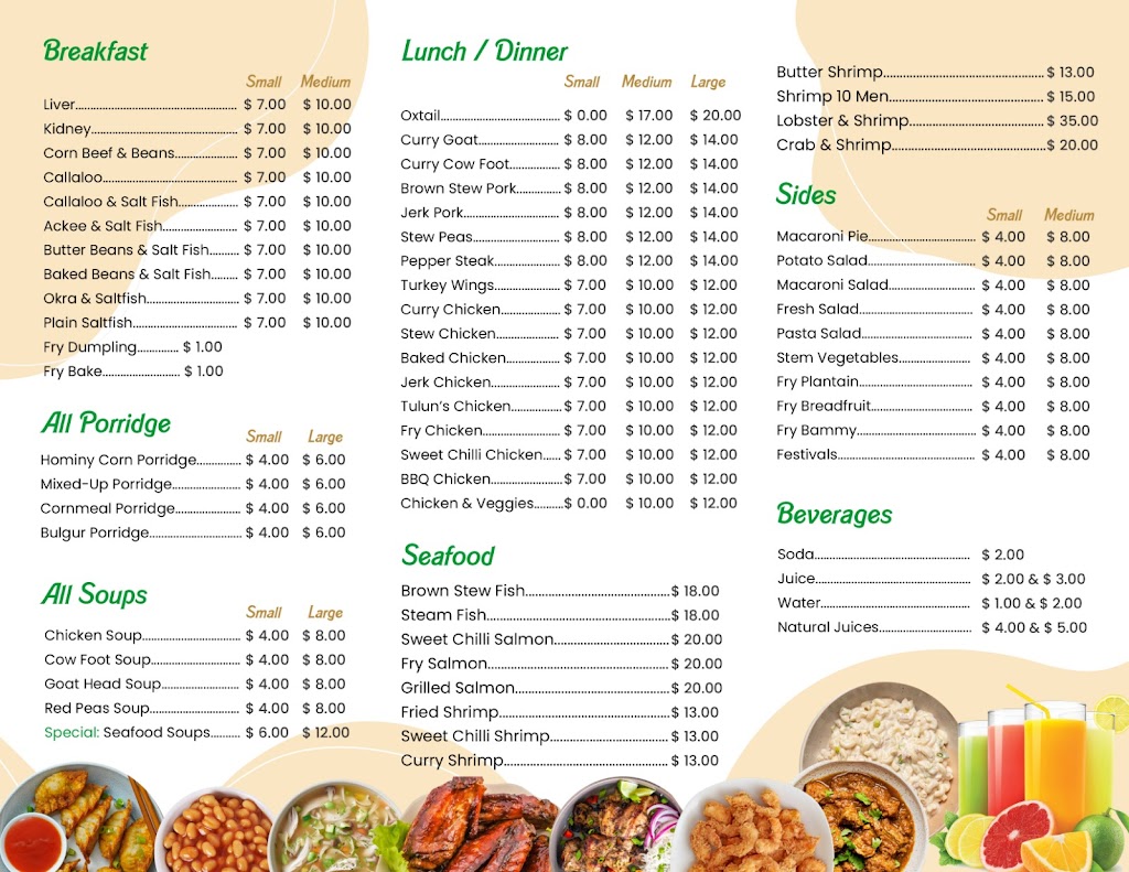 Tuluns caribbean cuisine | restaurant | 2701 Church Ave, Brooklyn, NY 11226, USA | 9172509368 OR +1 917-250-9368