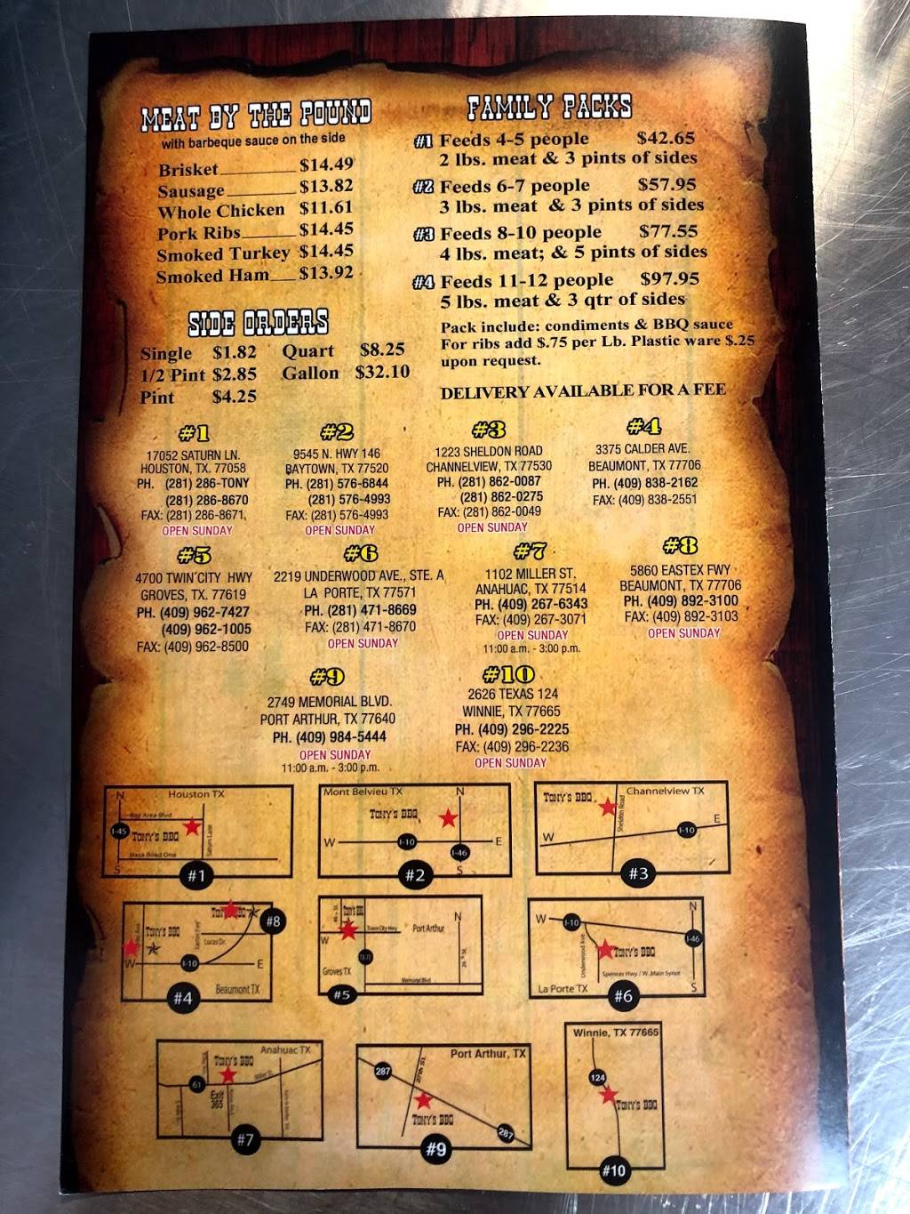 Tonys Barbeque & Steakhouse | restaurant | 102 McCarty St, Houston, TX 77029, USA | 3463357100 OR +1 346-335-7100