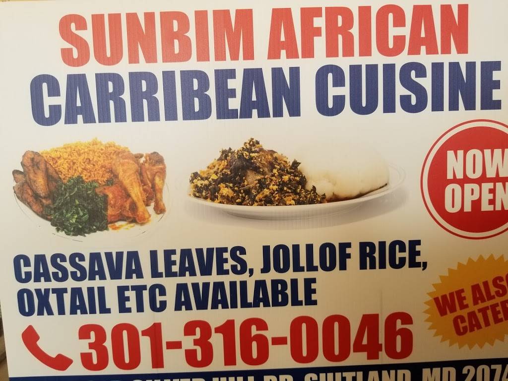 Sun Bim African Carribean & American Cuisine | restaurant | 3124, 3610, Old Silver Hill Rd, Suitland-Silver Hill, MD 20746, USA | 3015185790 OR +1 301-518-5790