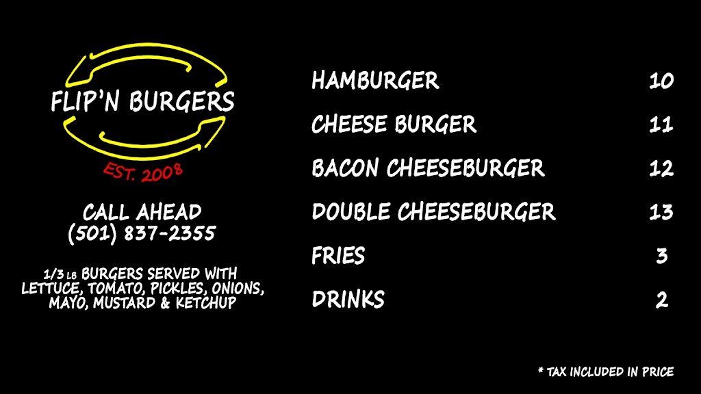FLIPN BURGERS | restaurant | 127 Audubon Dr STE C314, Maumelle, AR 72113, USA | 5018372355 OR +1 501-837-2355