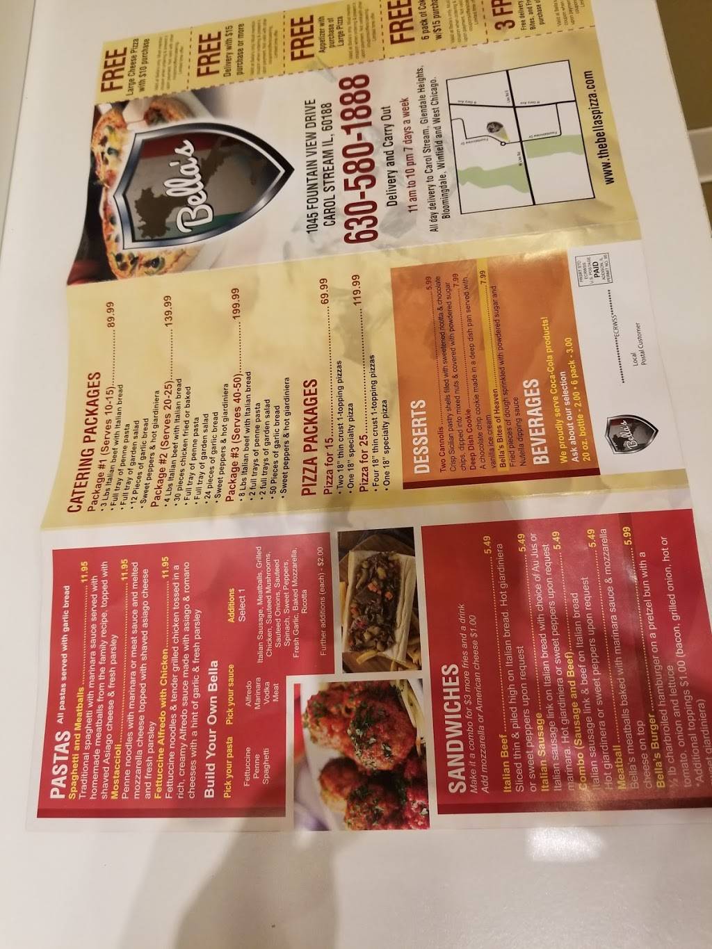 Bella’s | restaurant | 1045 Fountain View Dr, Carol Stream, IL 60188, USA | 6305801888 OR +1 630-580-1888