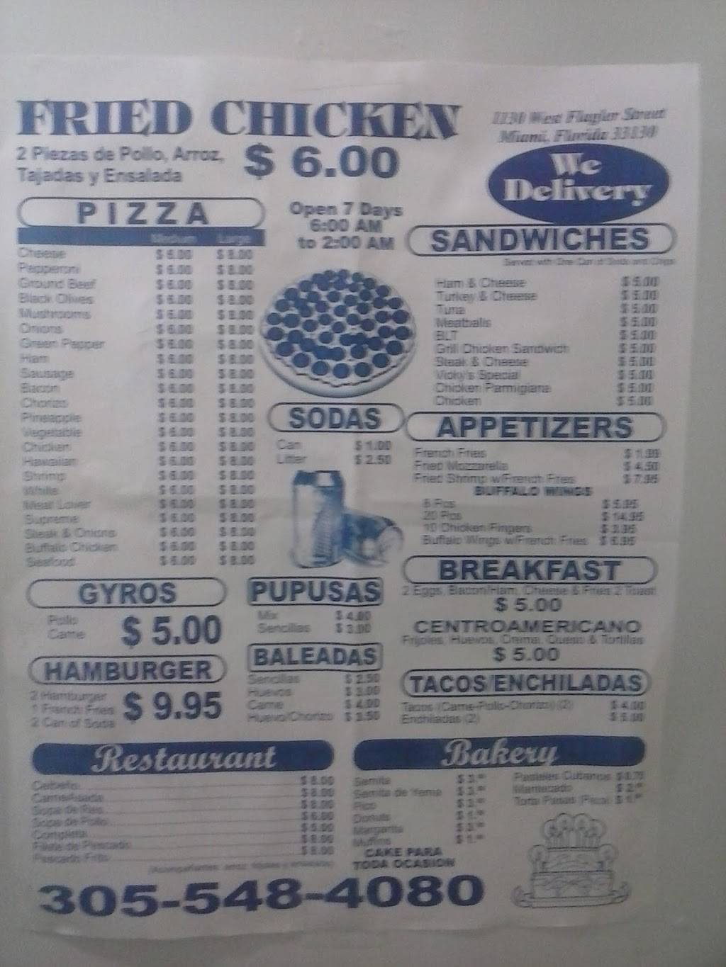 Vicky Cafe | restaurant | 1130 W Flagler St, Miami, FL 33130, USA | 3055484080 OR +1 305-548-4080