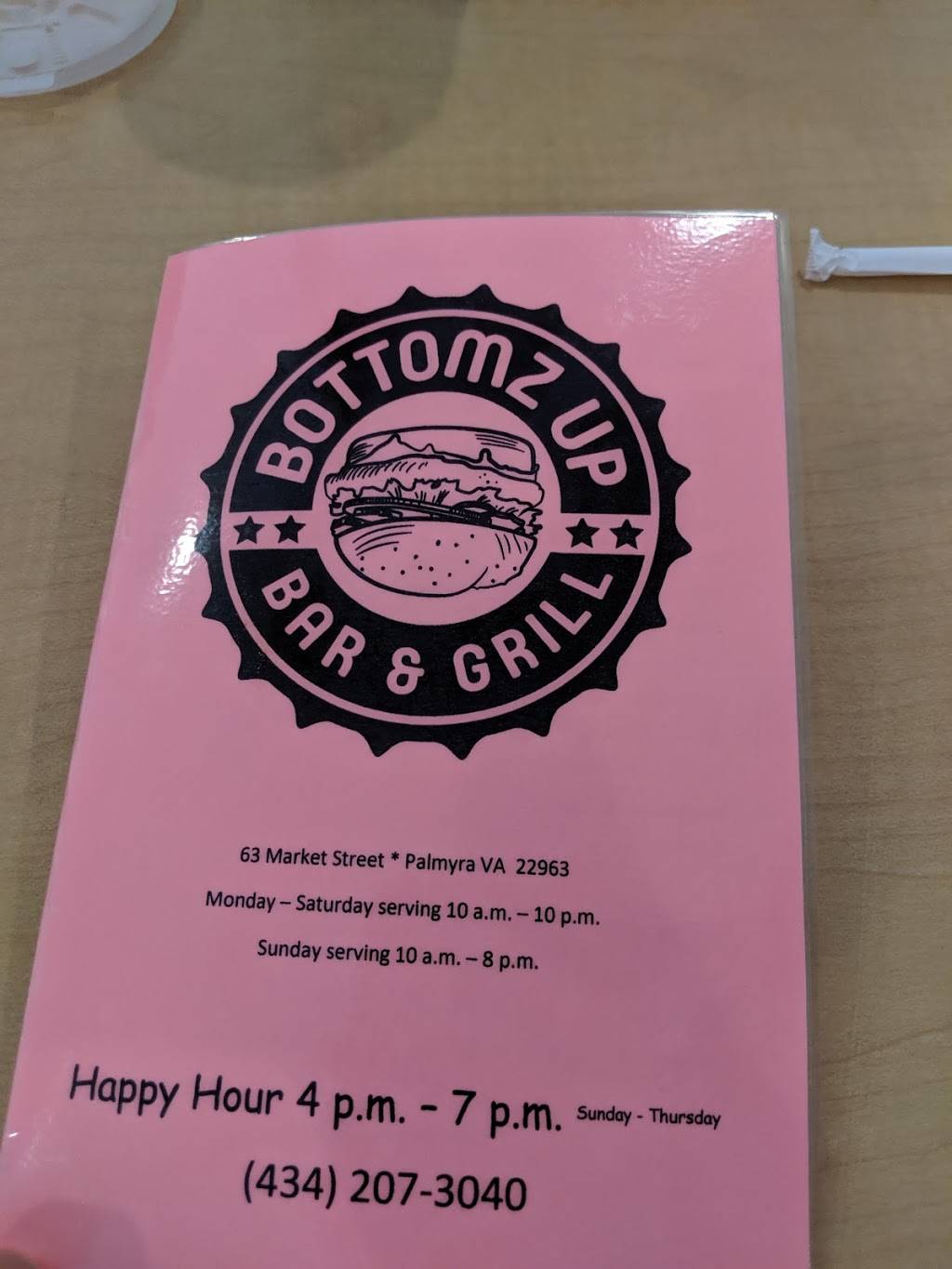 Bottomz Up | restaurant | 63 Market Street, Palmyra, VA 22963, USA | 4342073040 OR +1 434-207-3040