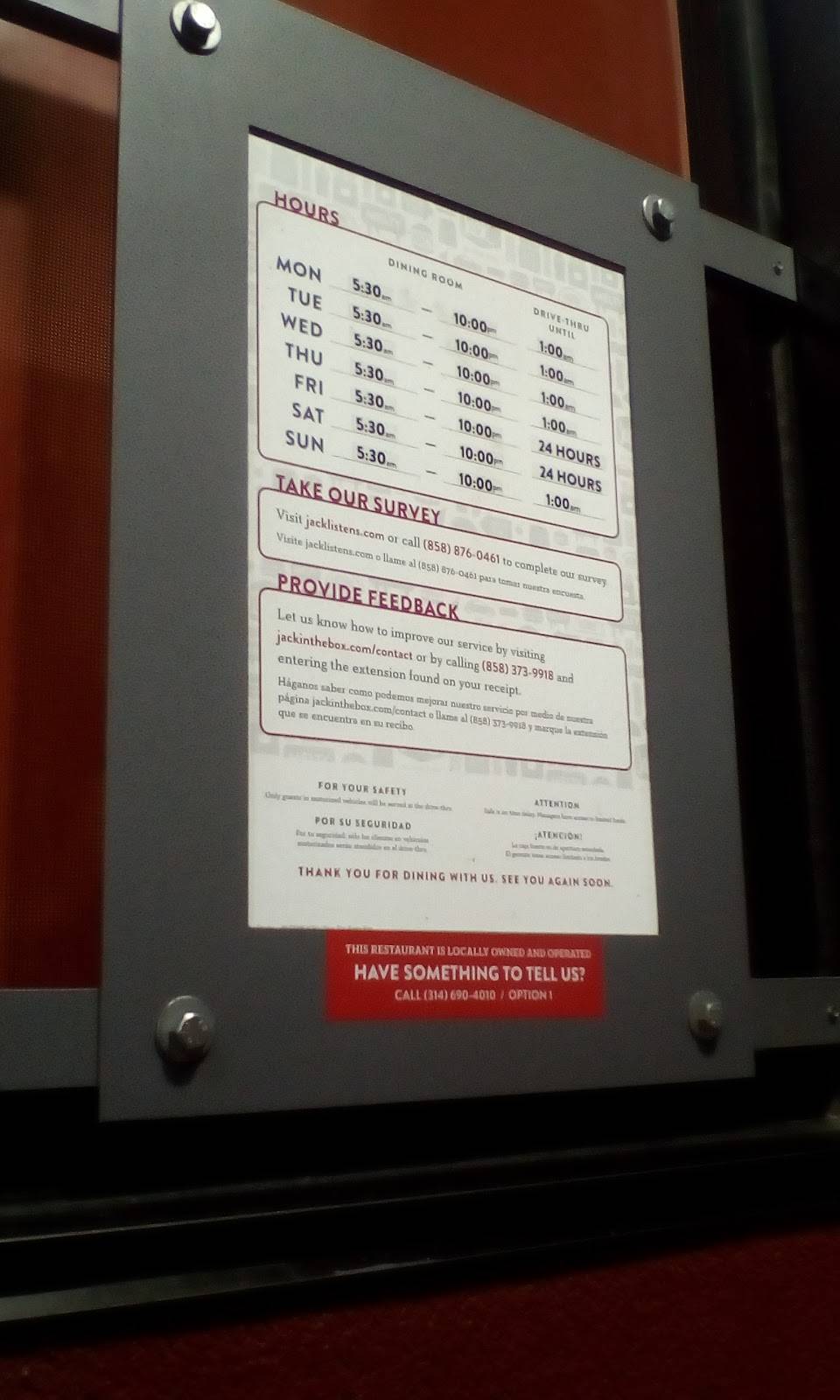 Jack in the Box | restaurant | 3710 Elm St, St Charles, MO 63301, USA | 6369474010 OR +1 636-947-4010