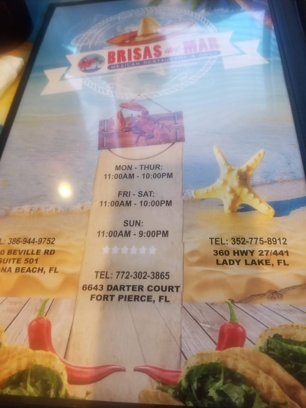Brisas del Mar | restaurant | 6643 Darter Ct, Fort Pierce, FL 34945, USA | 7723023865 OR +1 772-302-3865