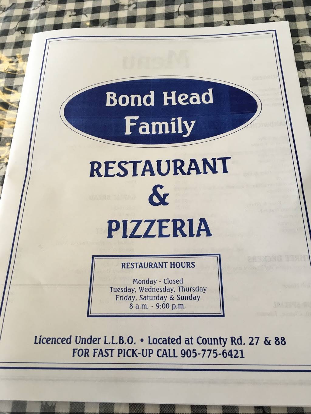 Bond Head Restaurant | restaurant | 2940 Simcoe 27, Bond Head, ON L0G 1C0, Canada | 9057756421 OR +1 905-775-6421