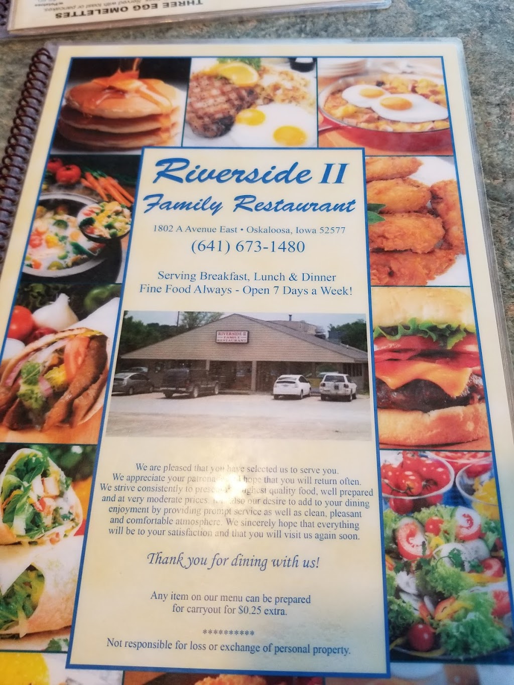 Riverside Family Restaurant 2 | restaurant | 1802 A Ave E, Oskaloosa, IA 52577, USA | 6416731480 OR +1 641-673-1480