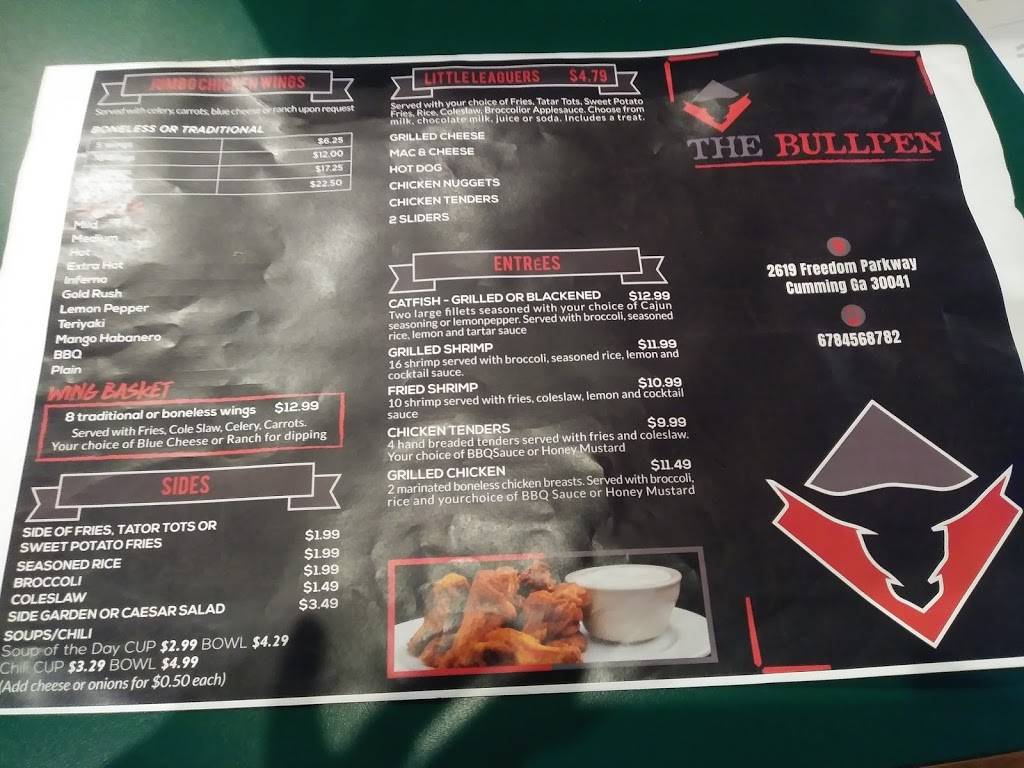 The Bullpen Neighborhood Grill | restaurant | 2619 Freedom Pkwy, Cumming, GA 30041, USA | 6784568783 OR +1 678-456-8783