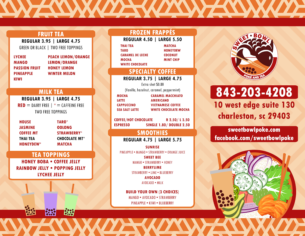 Sweet Bowl - Poke & Tea | restaurant | 10 Westedge St Suite 130, Charleston, SC 29403, USA | 8432034208 OR +1 843-203-4208