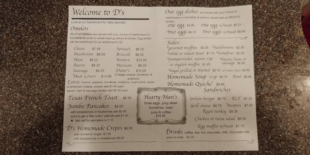 Ds Omelet Shoppe | restaurant | 128 Main St #2, Carver, MA 02330, USA | 5088667851 OR +1 508-866-7851