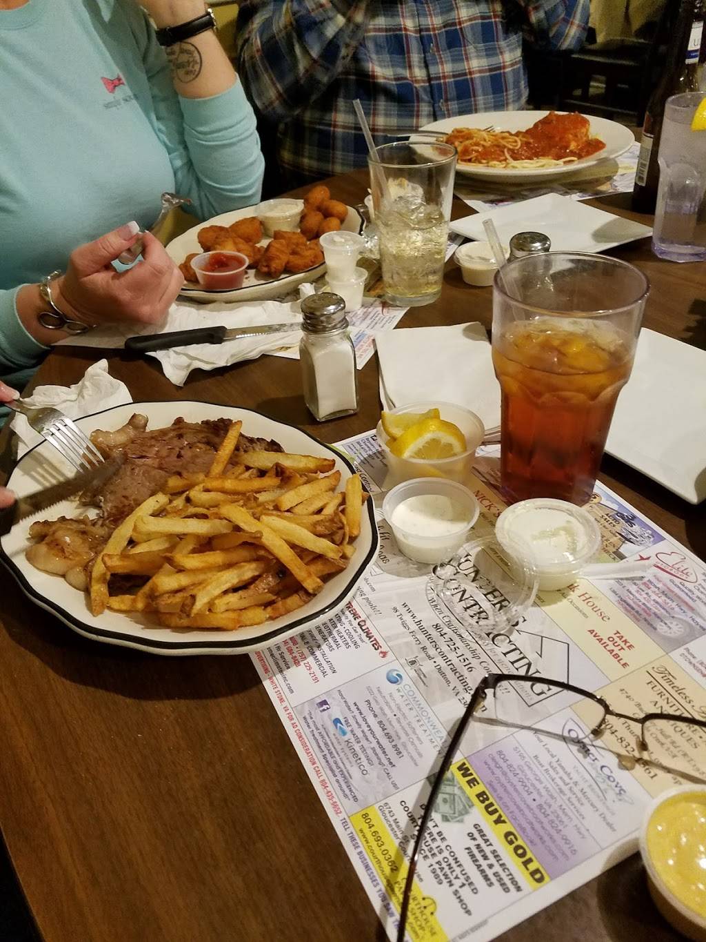 Nicks Spaghetti & Steak House | restaurant | 3483 Lewis B Puller Memorial Hwy, Saluda, VA 23149, USA | 8047856300 OR +1 804-785-6300