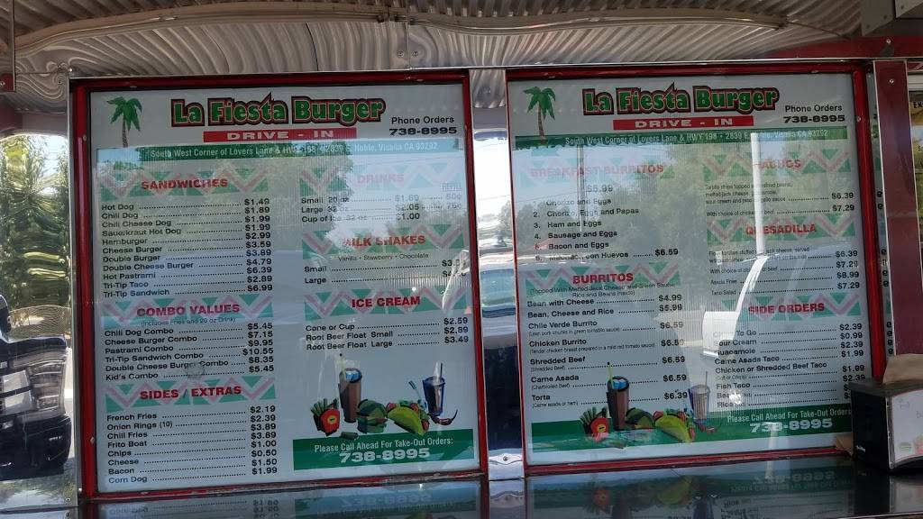 La Fiesta Burger | restaurant | 2839 E Noble Ave, Visalia, CA 93292, USA | 5597388995 OR +1 559-738-8995