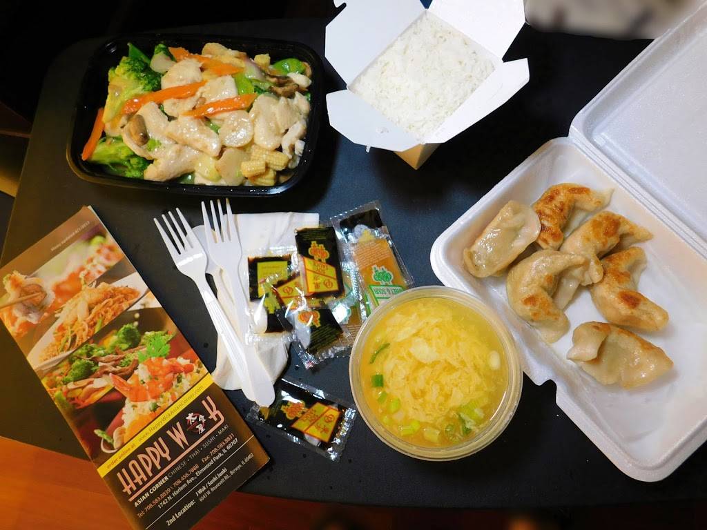 Happy Wok Asian Corner | restaurant | 1742 N Harlem Ave, Elmwood Park, IL 60707, USA | 7084567888 OR +1 708-456-7888