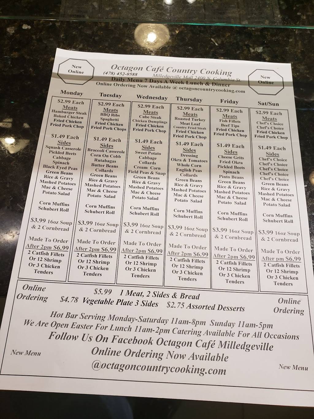 Octagon Cafe | restaurant | 2400 N Columbia St #3, Milledgeville, GA 31064, USA | 4784520588 OR +1 478-452-0588