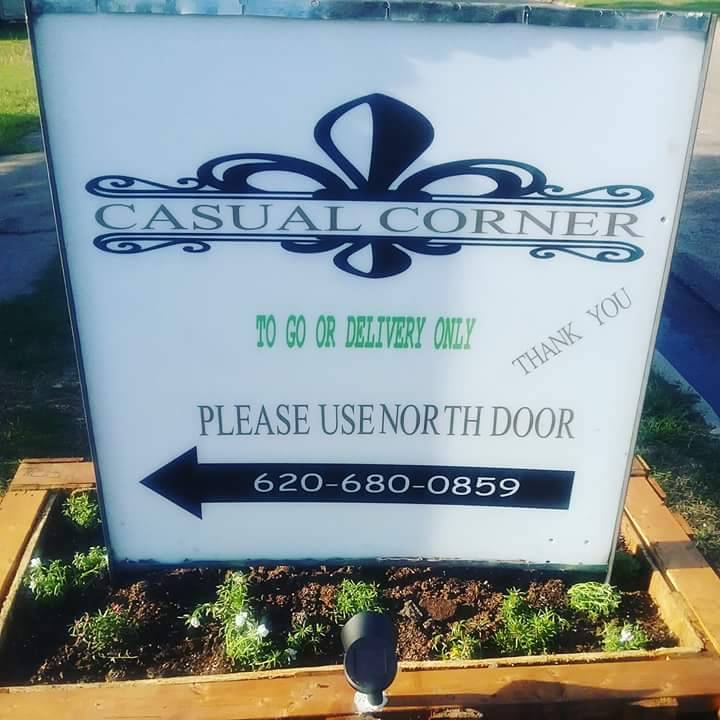 Casual Corner Carry Out | meal delivery | 517 S Pine St, Chase, KS 67524, USA | 6206800859 OR +1 620-680-0859