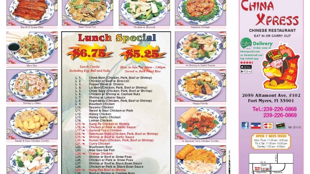China xpress | restaurant | 2059 Altamont Ave ste 102, Fort Myers, FL 33901, USA | 2392260868 OR +1 239-226-0868
