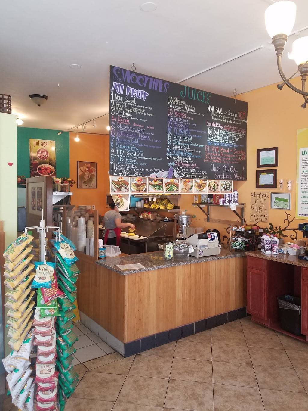 LIV Juice Bar and Smoothies | meal takeaway | 1251 University Ave, San Diego, CA 92103, USA | 6196883997 OR +1 619-688-3997