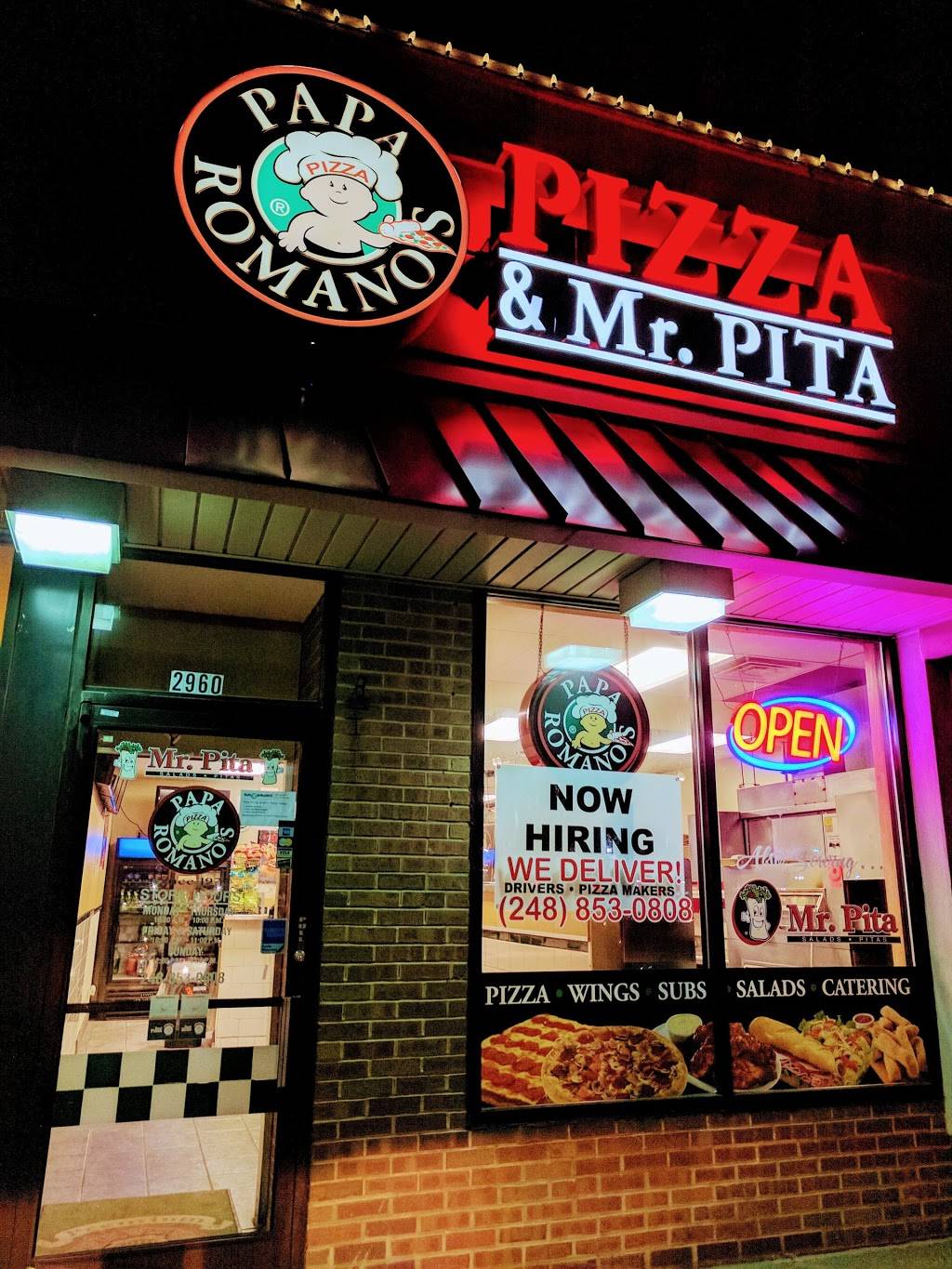 Papa Romanos Pizza & Mr. Pita | meal delivery | 2960 S Rochester Rd, Rochester Hills, MI 48307, USA | 2488530808 OR +1 248-853-0808