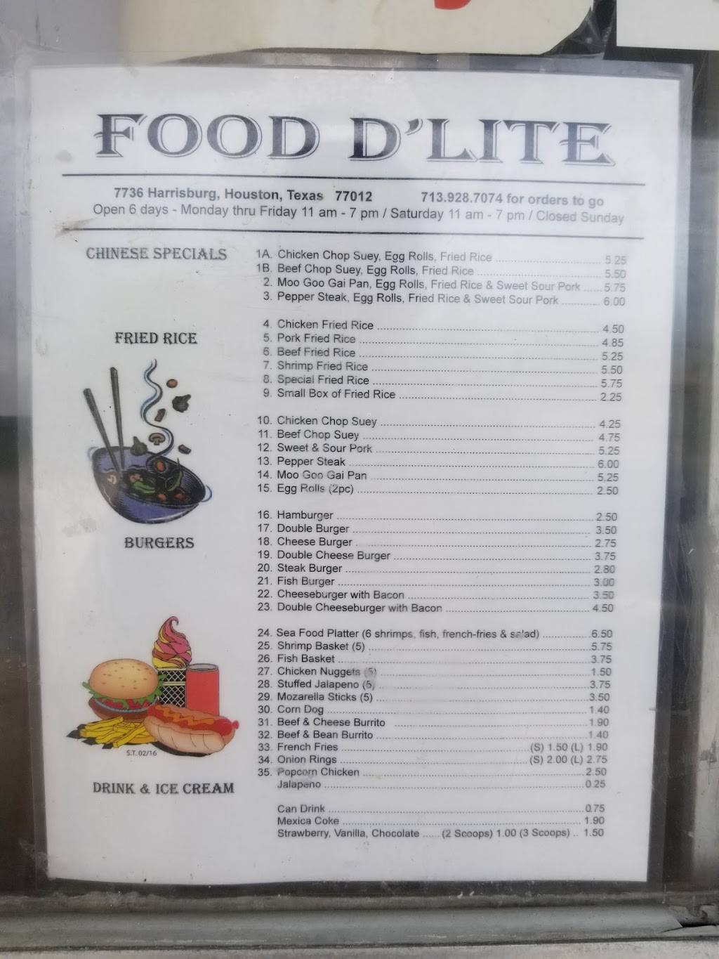 Food DLite | restaurant | 7736 Harrisburg Blvd, Houston, TX 77012, USA | 7139287074 OR +1 713-928-7074