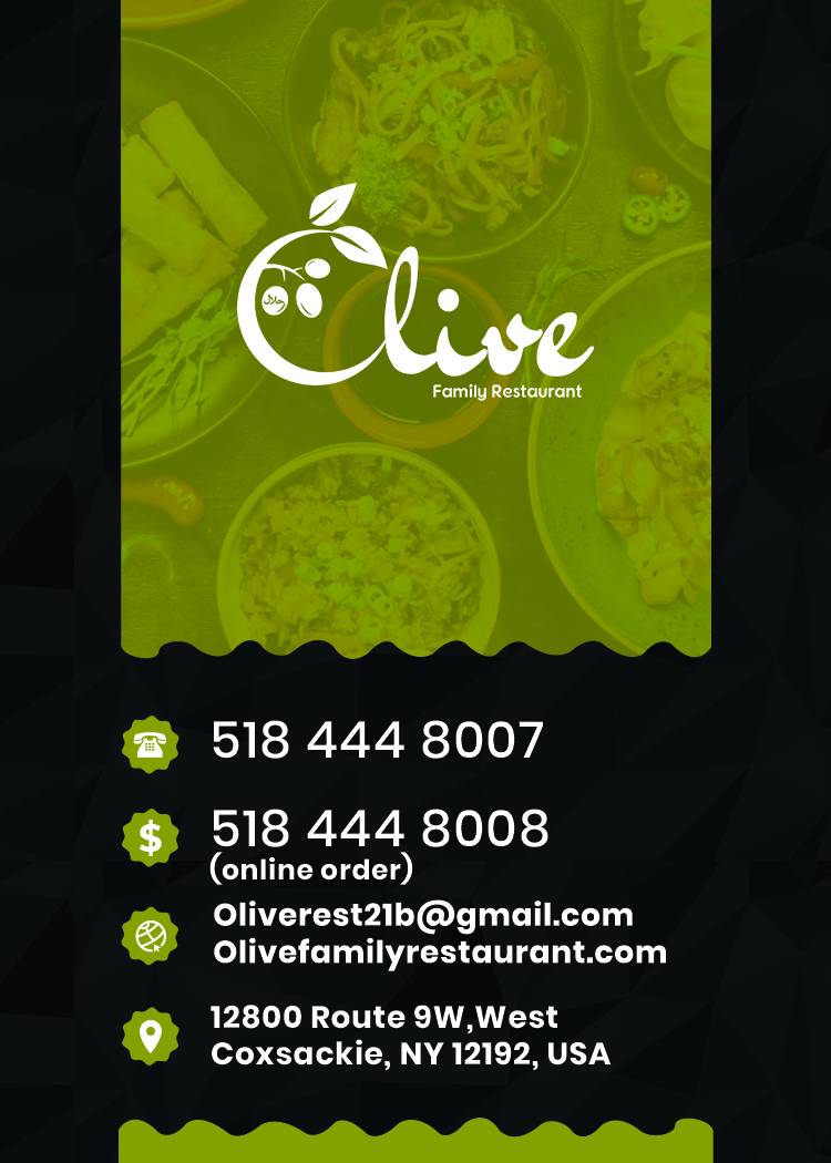 Olive Family Restaurant | restaurant | 12800 State, Rte 9W, West Coxsackie, NY 12192, USA | 5184448007 OR +1 518-444-8007