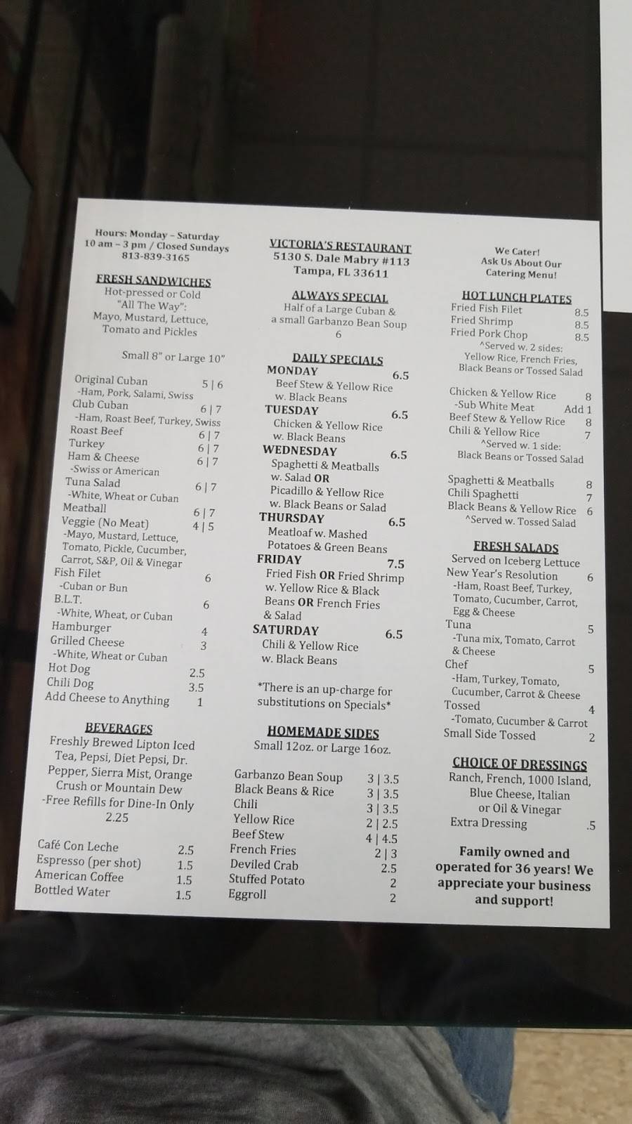 Victorias Restaurant | restaurant | 5130 S Dale Mabry Hwy #113, Tampa, FL 33611, USA | 8138393165 OR +1 813-839-3165