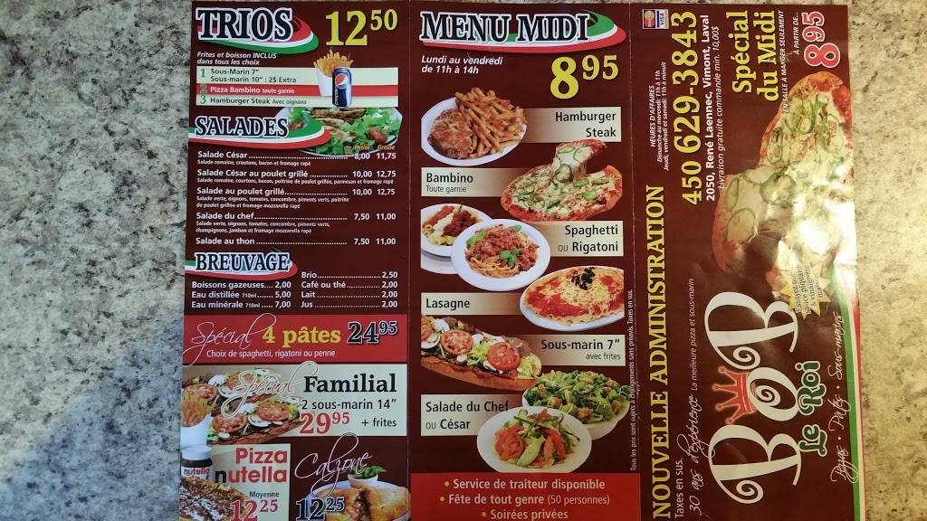 Bob le roi du sous marin | restaurant | 2050 Boulevard René-Laennec, Laval, QC H7M 4J8, Canada | 4506293843 OR +1 450-629-3843