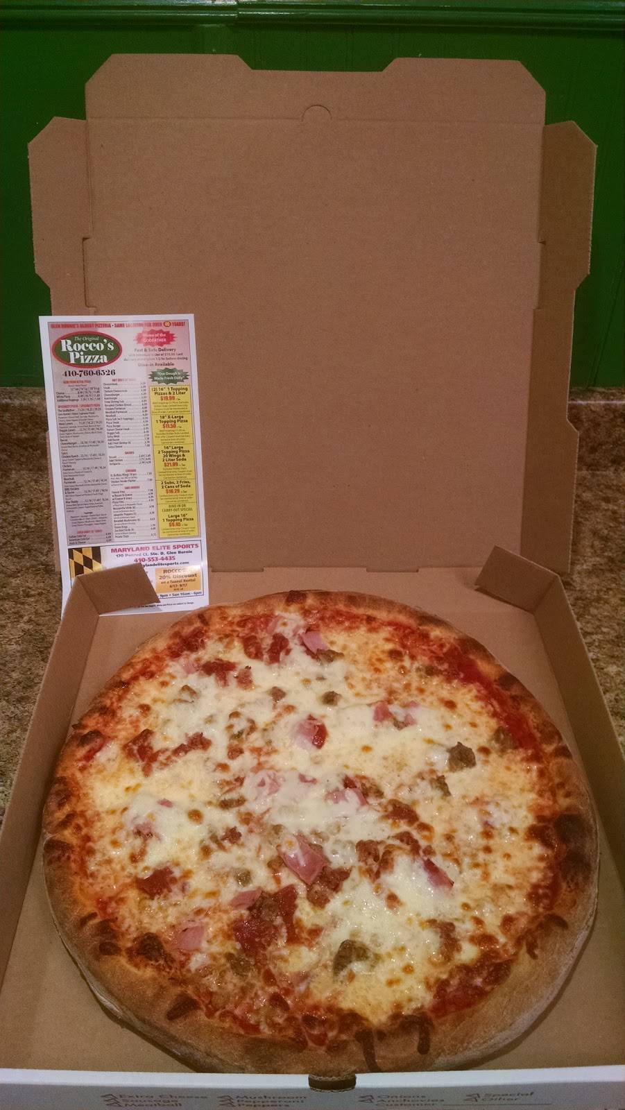 Roccos Pizzeria | restaurant | 7432 Ritchie Hwy, Glen Burnie, MD 21061, USA | 4107606526 OR +1 410-760-6526