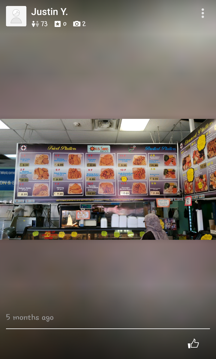 On & Sons Seafood | restaurant | 100 W Olney Ave, Philadelphia, PA 19120, USA | 2673316272 OR +1 267-331-6272