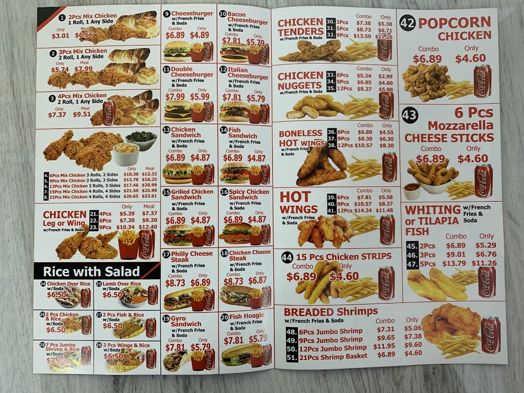 Crown fried chicken | restaurant | 600 S Broad St, Philadelphia, PA 19146, USA | 2674575265 OR +1 267-457-5265