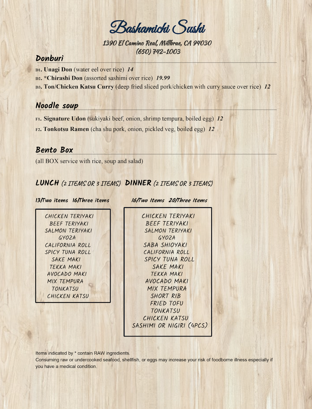 Bashamichi Sushi | meal takeaway | 1390 El Camino Real, Millbrae, CA 94030, USA | 6507421003 OR +1 650-742-1003