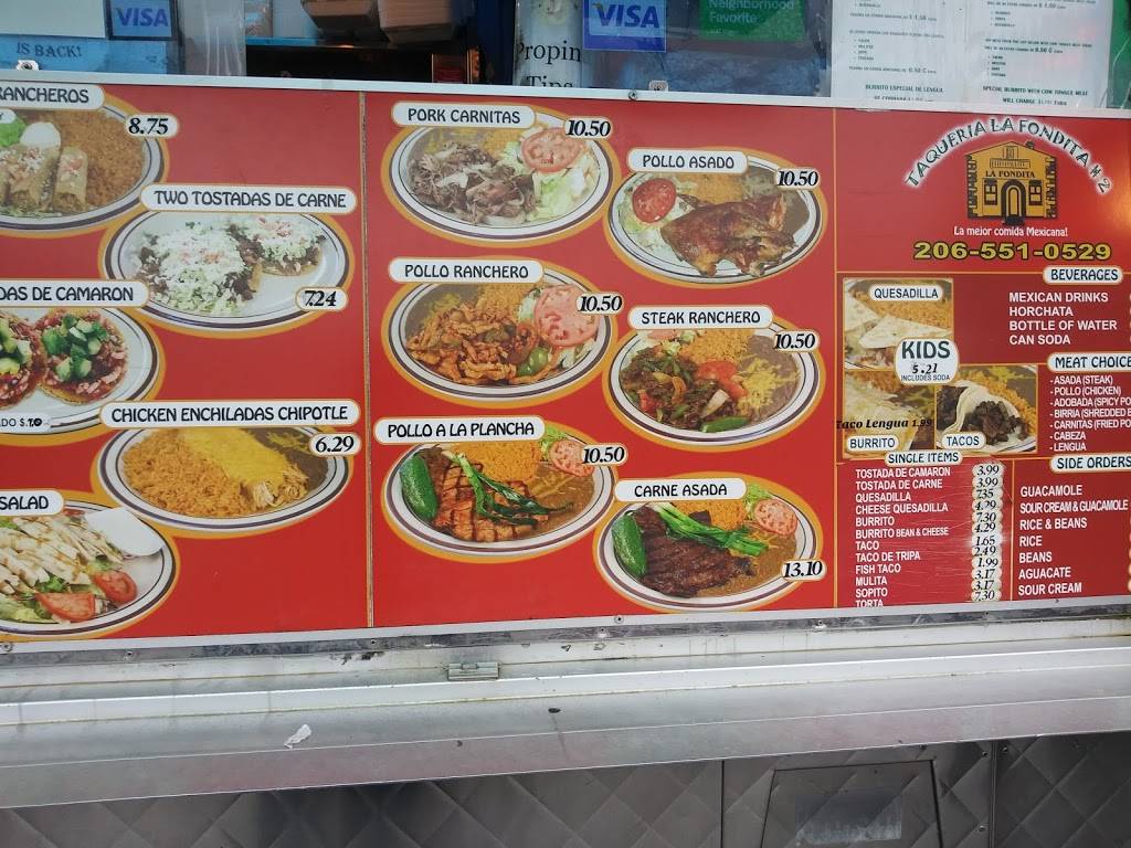 Taqueria la Fondita | restaurant | 9811 15th Ave SW, Seattle, WA 98106, USA | 2065510529 OR +1 206-551-0529