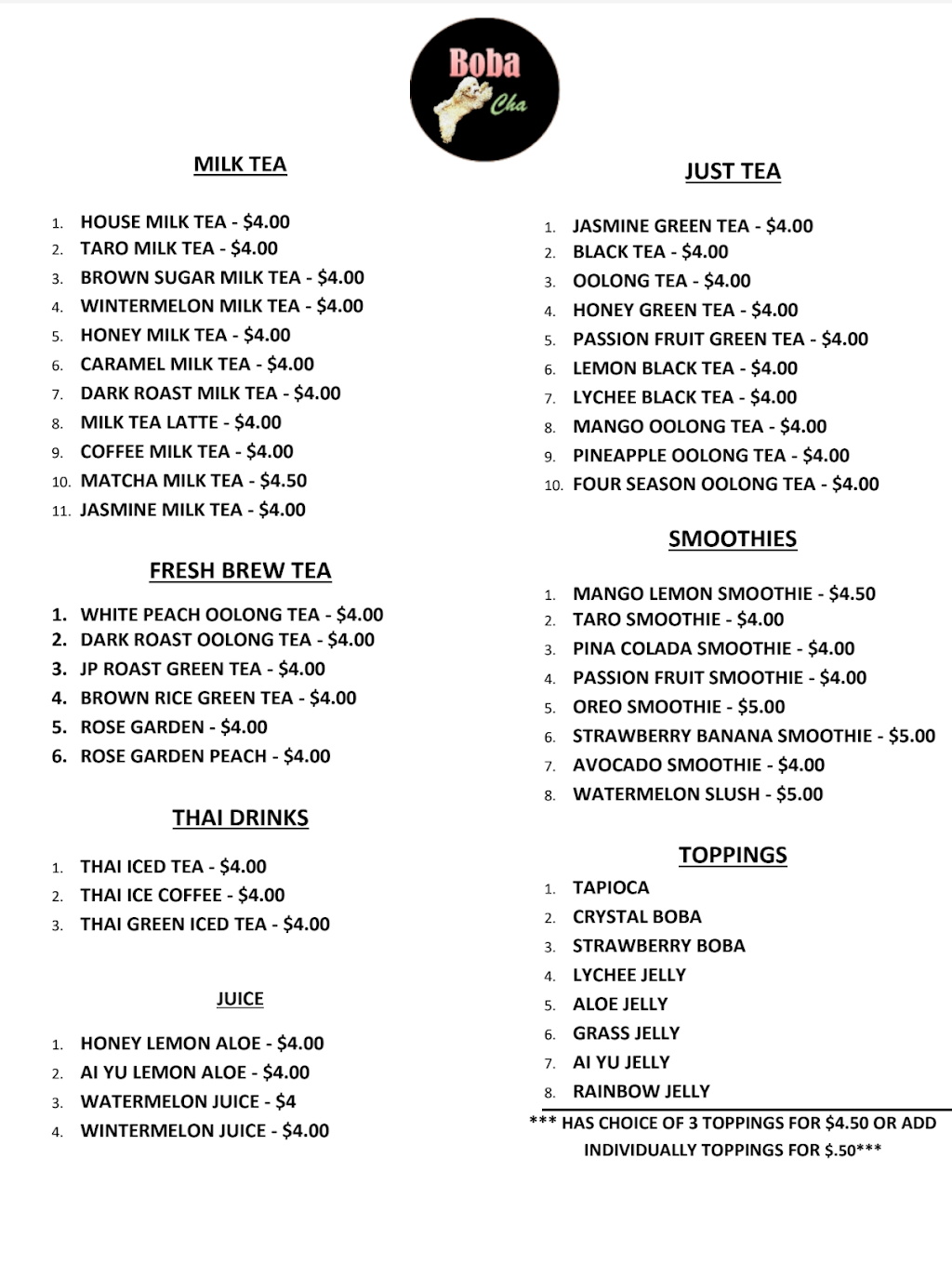 Bintoh thai and boba cha restaurant | restaurant | 2980 Travis Blvd, Fairfield, CA 94534, USA | 7074272655 OR +1 707-427-2655