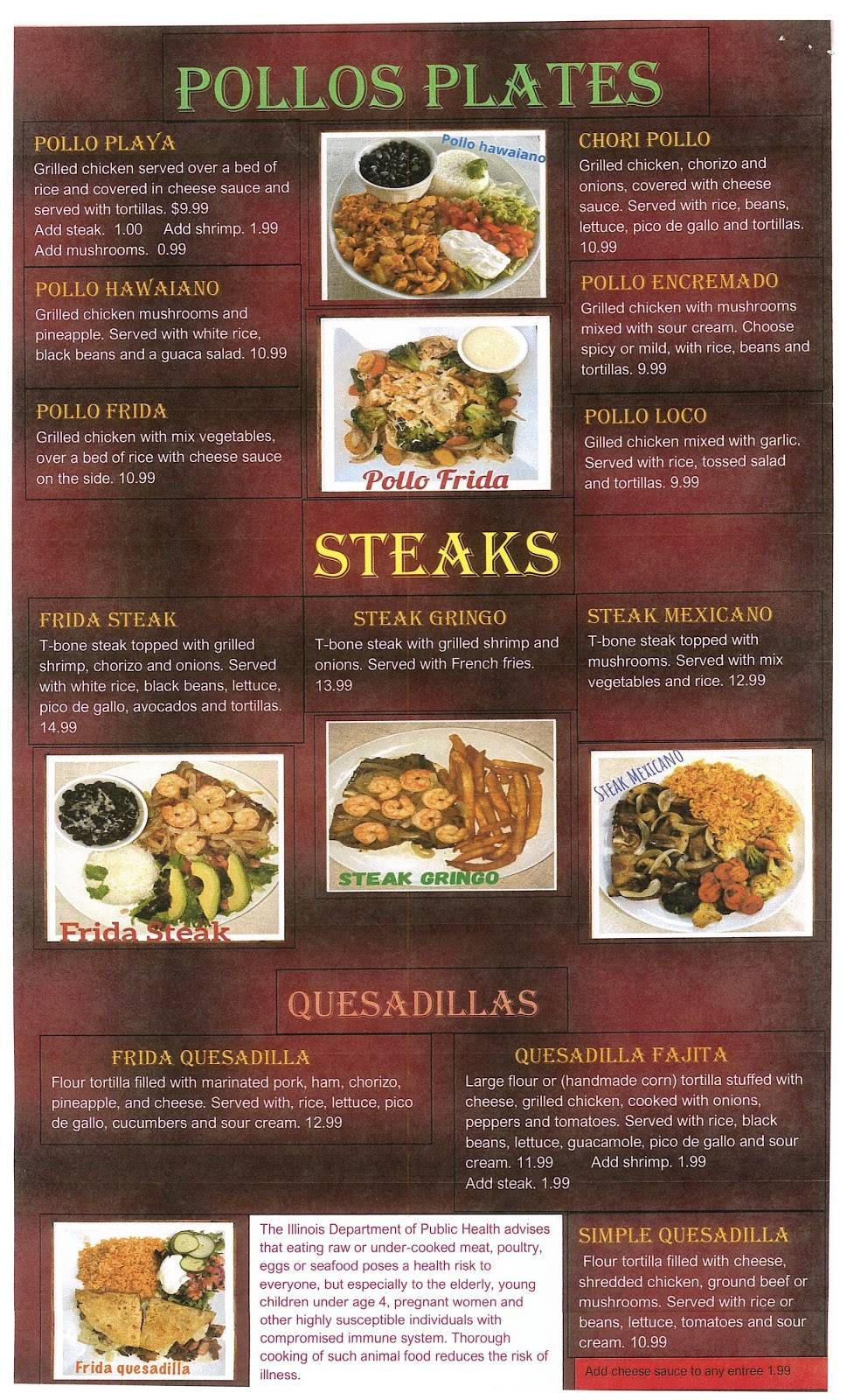 Frida Mexican Restaurant | restaurant | 720 E Jackson St, Auburn, IL 62615, USA | 2174384600 OR +1 217-438-4600