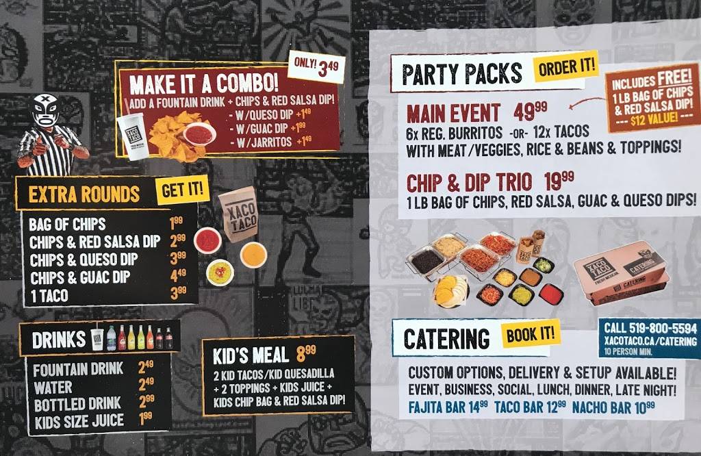 XACO TACO | restaurant | 6146 Malden Rd, Windsor, ON N9H 1S8, Canada | 5197341239 OR +1 519-734-1239