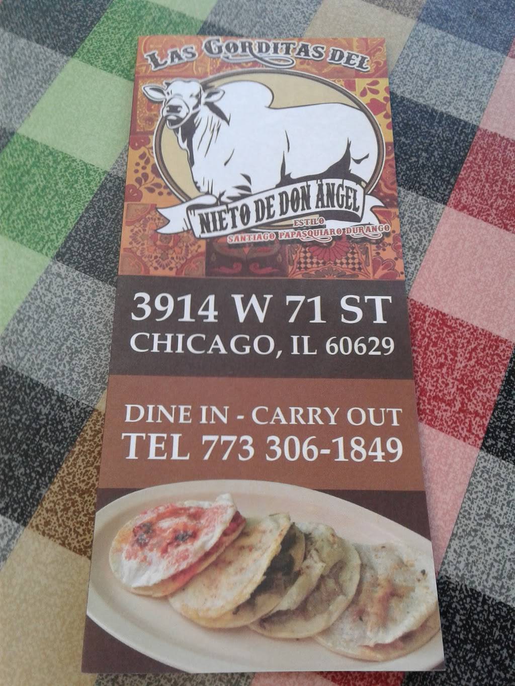 Las Gorditas Del Nieto De Don Agel | restaurant | 3914 W 71st St, Chicago, IL 60629, USA | 7733061849 OR +1 773-306-1849