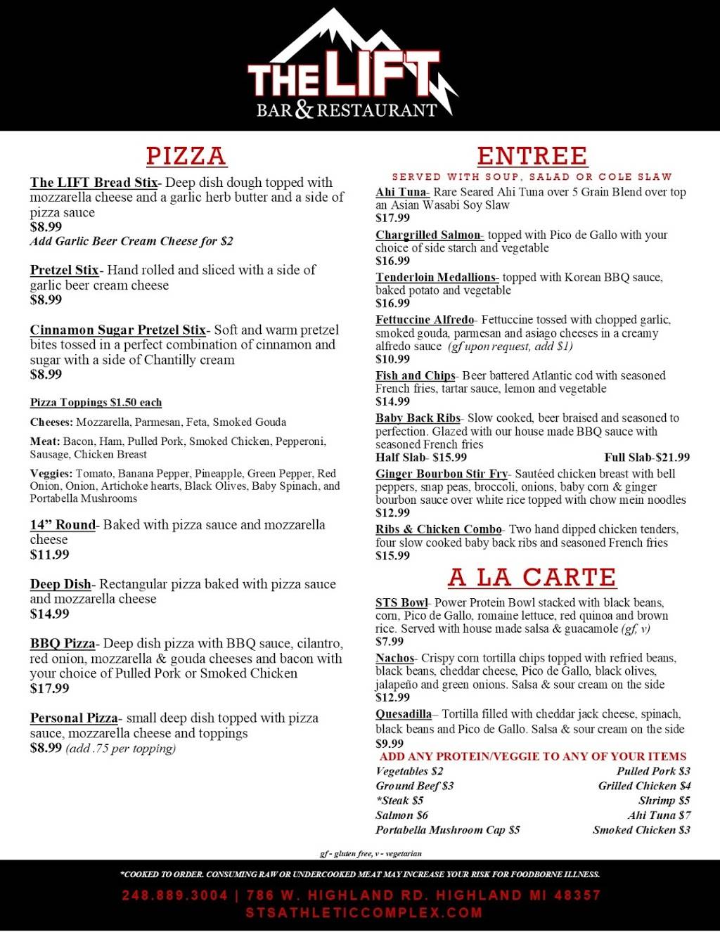 The LIFT @ STS | restaurant | 786 W Highland Rd, Highland Charter Twp, MI 48357, USA | 2488893004 OR +1 248-889-3004