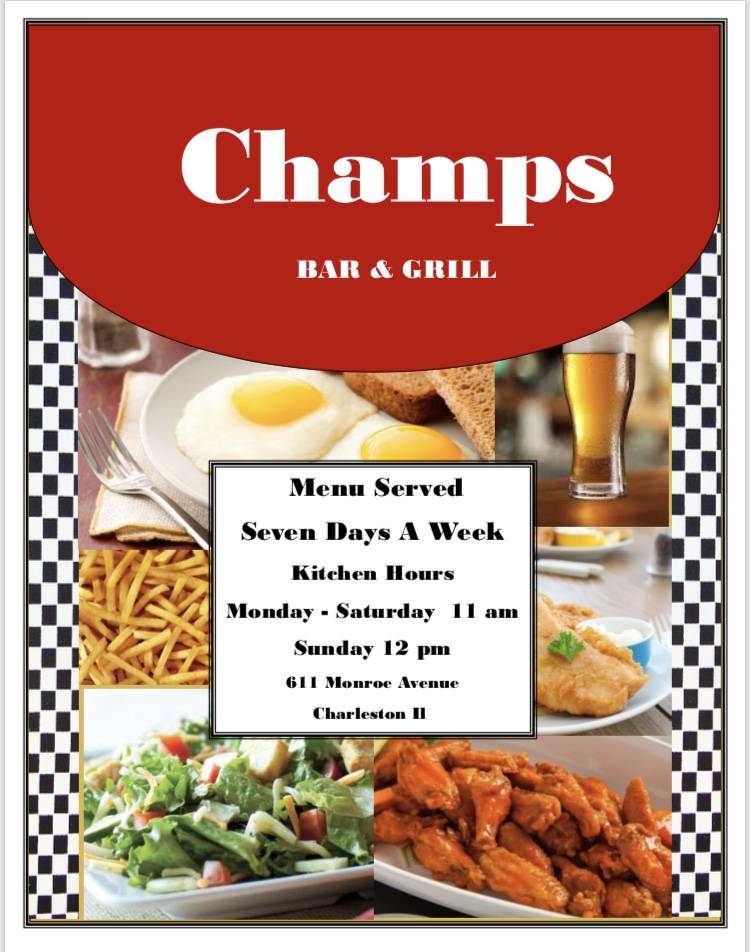 Champs Bar & Grill | restaurant | 611 Monroe Ave, Charleston, IL 61920, USA | 2175084022 OR +1 217-508-4022