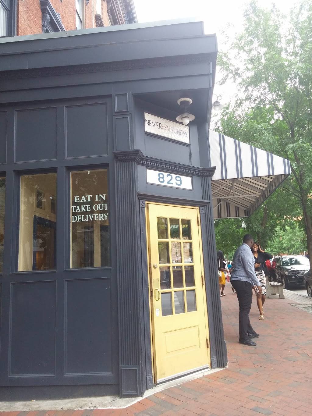 Never On Sunday | restaurant | 829 N Charles St, Baltimore, MD 21201, USA | 4107277191 OR +1 410-727-7191