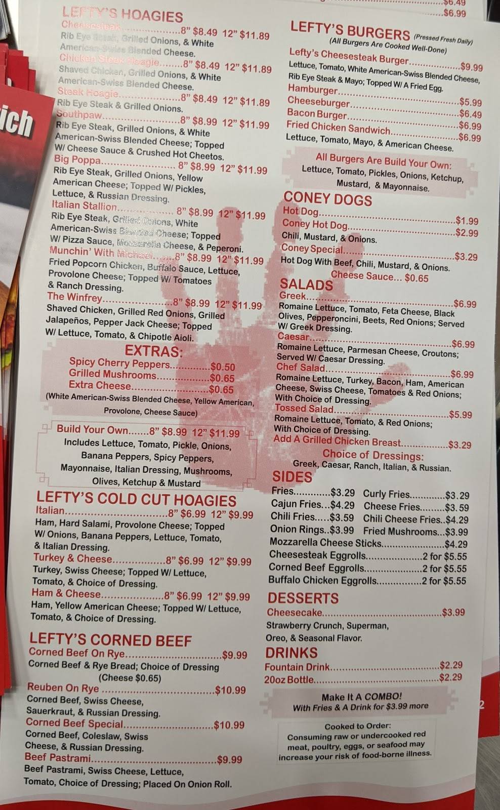 Leftys Cheesesteak | restaurant | 3157 Ann Arbor-Saline Rd, Ann Arbor, MI 48108, USA | 7349292122 OR +1 734-929-2122