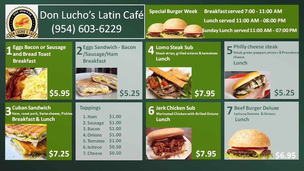 DON LUCHOS CAFE | restaurant | 11380 W Sample Rd, Coral Springs, FL 33065, USA | 9546036229 OR +1 954-603-6229