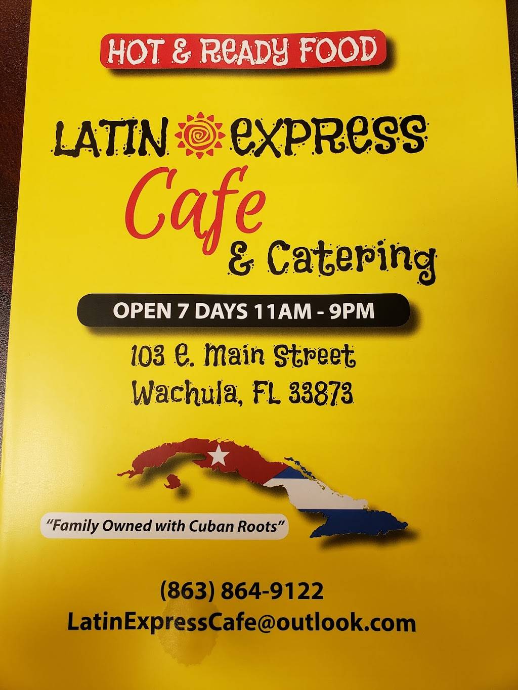 Latin Express Cafe | restaurant | 103 E Main St, Wauchula, FL 33873, USA | 8638649122 OR +1 863-864-9122