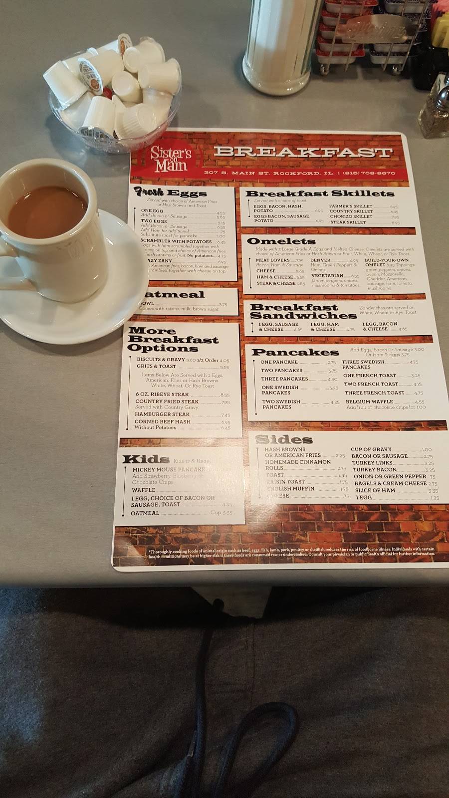 Sisters On Main | restaurant | 307 S Main St, Rockford, IL 61101, USA | 8157088670 OR +1 815-708-8670
