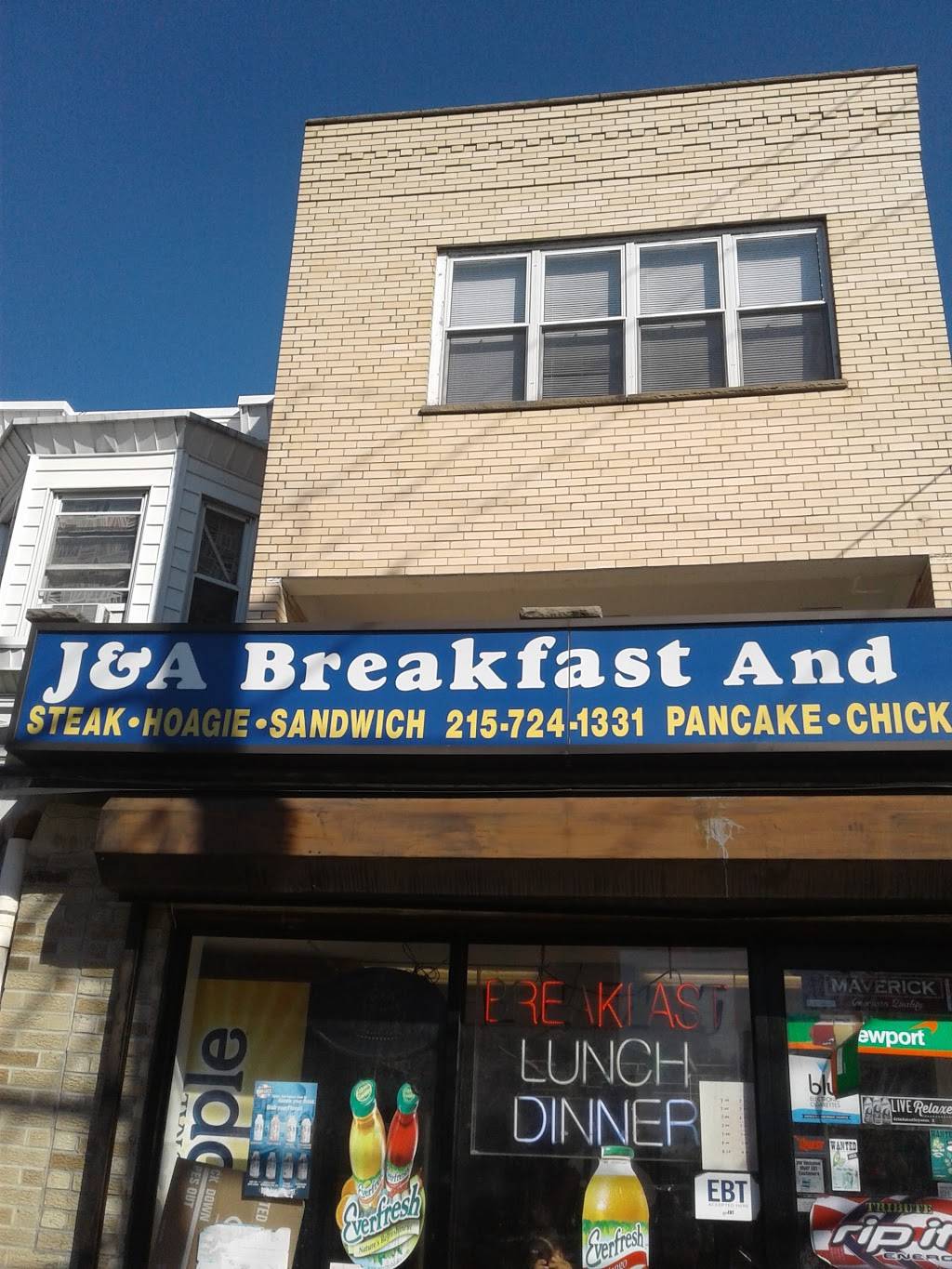 J & A Breakfast And Deli | restaurant | 6101 Elmwood Ave, Philadelphia, PA 19142, USA | 2157241331 OR +1 215-724-1331